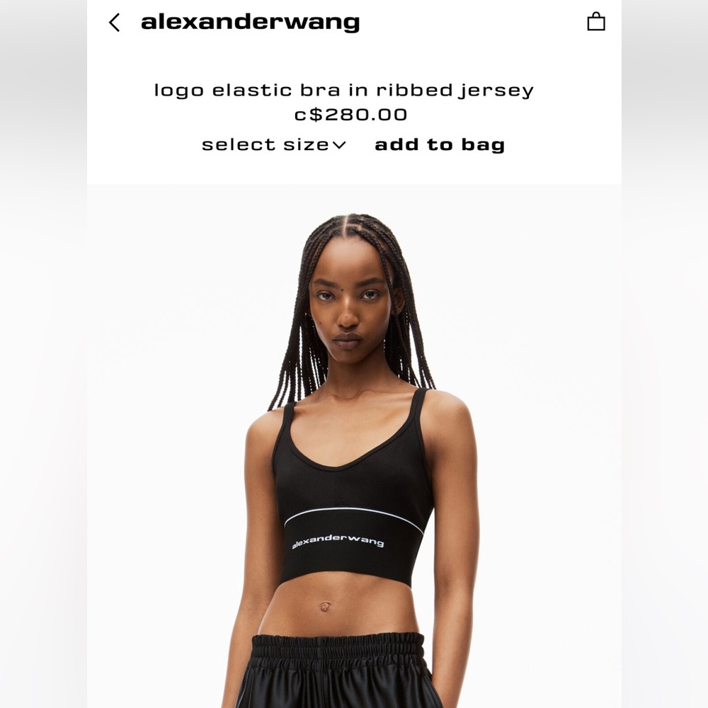 Alexander wang cropped tank size S